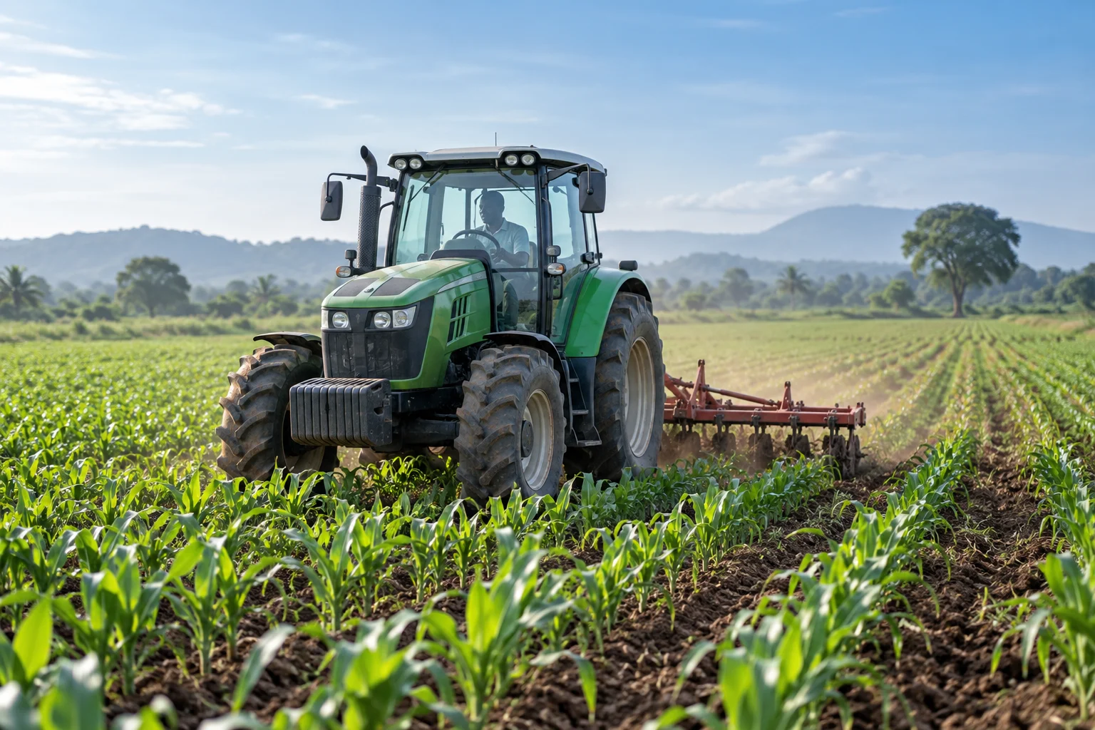 Mechanised agro-industry illustrative sector scene